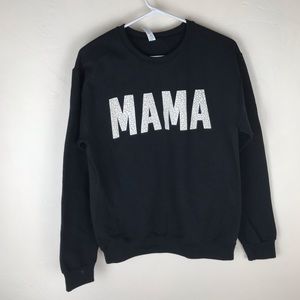 NEW Mama Leopard Black Crewneck Sweatshirt
